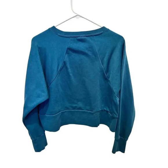 Nike Women's Dri-FIT FLocked Cropped Sweatshirt, Green, Size Small - Picture 5 of 5